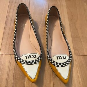 Kate Spade Yellow and White Taxi Loafers